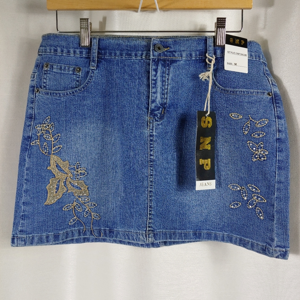 FINAL PRICE: SNP Embellished Mini Jean Skirt